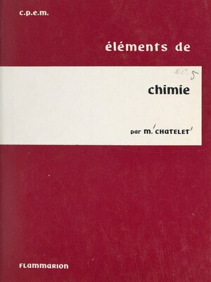 cover image of Éléments de chimie